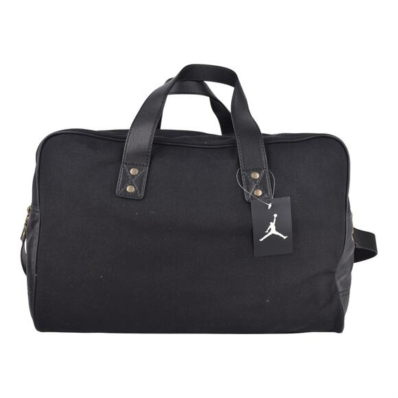 Jordan Brand x Cole Haan Black Canvas & Leather Weekender Duffel Bag - Picture 3 of 7